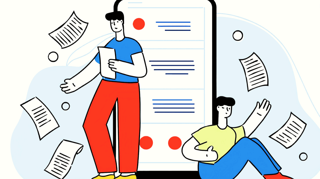 Person organizing receipts